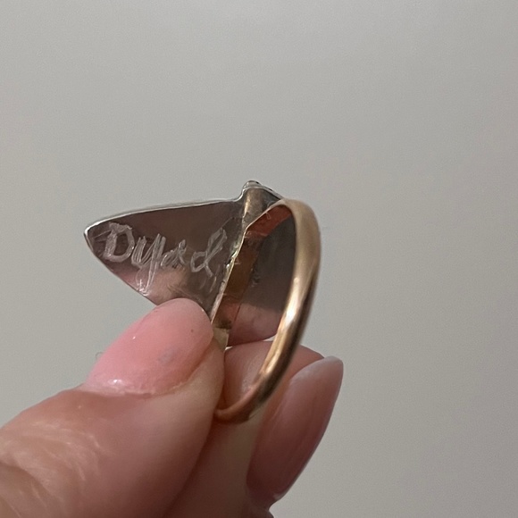 Gold Filled and Silver Larimar Ring - Picture 2 of 3